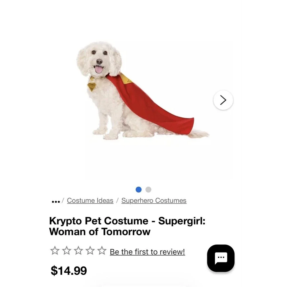 Halloween Krypto Pet Costume Supergirl Woman of Tomorrow Red/Blue Poodle